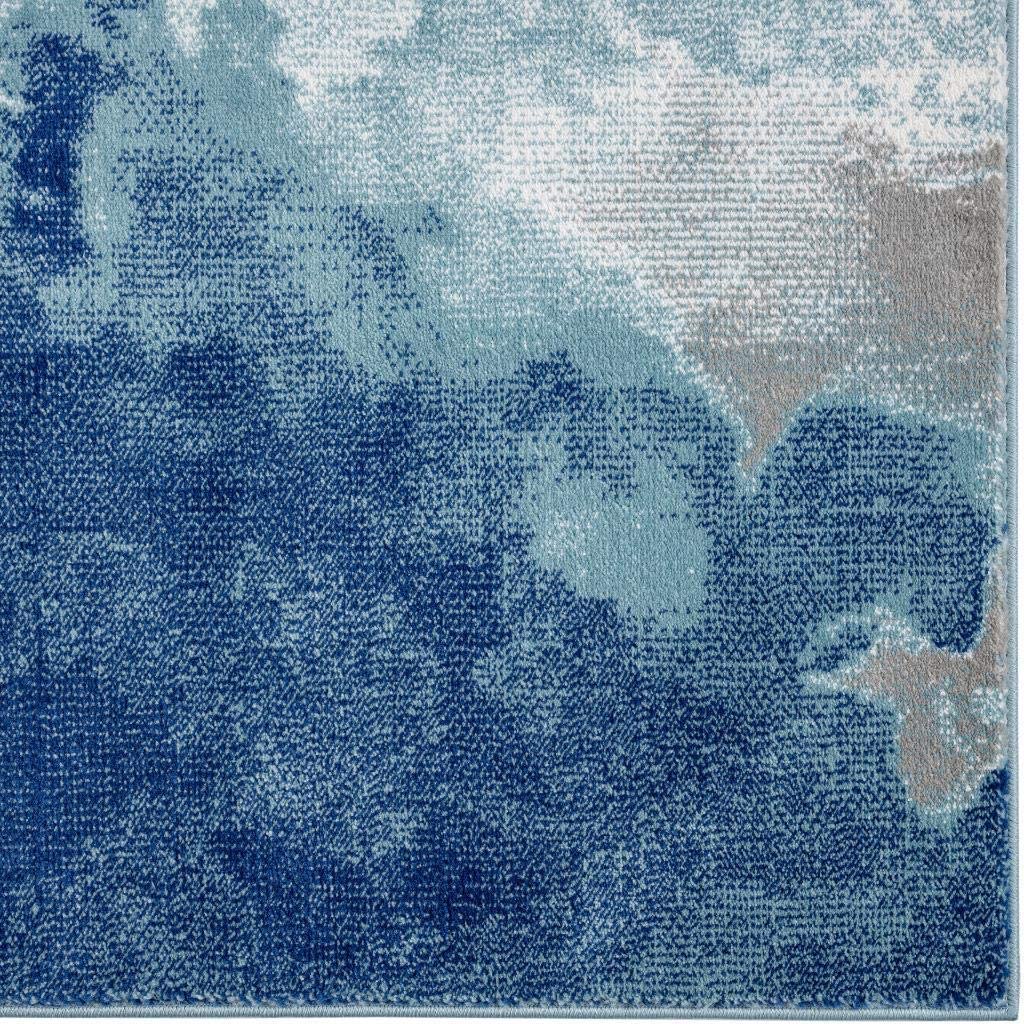 Victoria Collection Modern Soft Area Rug Blue