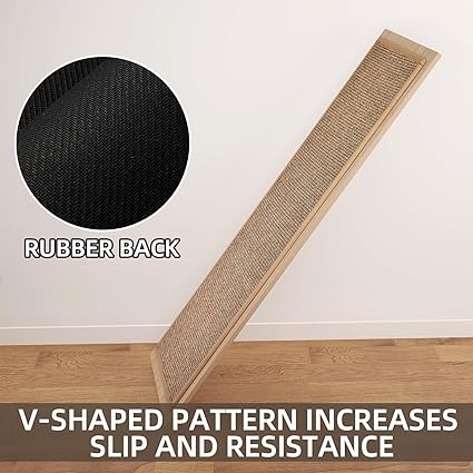 Rubber Backing Cushioned Non Slip Kitchen Rugs , Washable for Kitchen, Office, Home, 17.3"x47"+17.3"x30" (Brown)