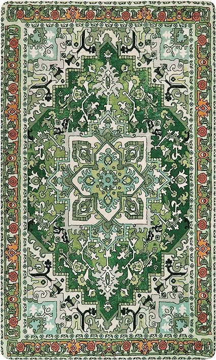 Traditional Oriental Washable Non-Slip Distressed Vintage Accent Throw Rugs