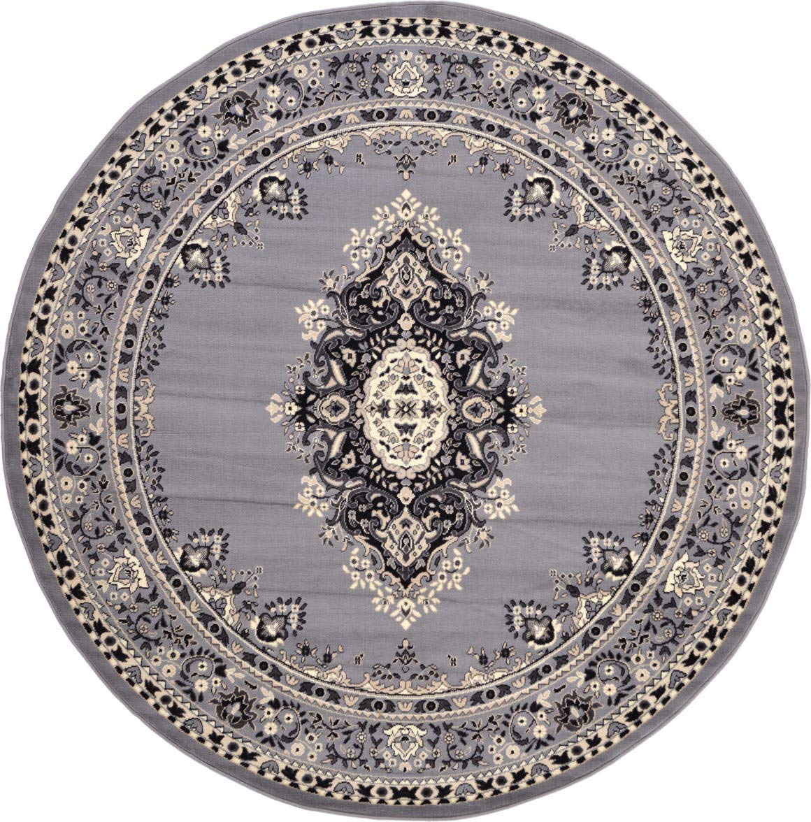 Traditional Medallion Gray Soft Area Rug