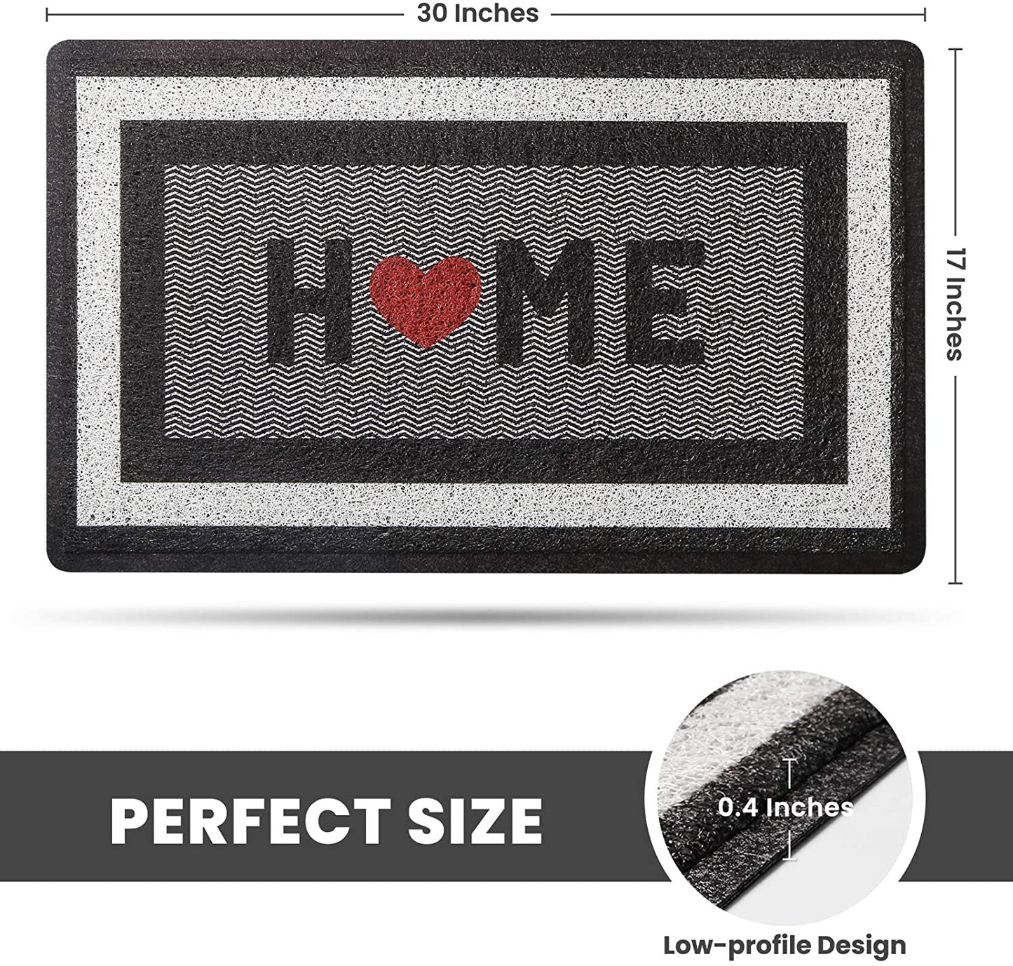 Trends 2 Pack Non Slip Outdoor Indoor Door Mat 30"x17"