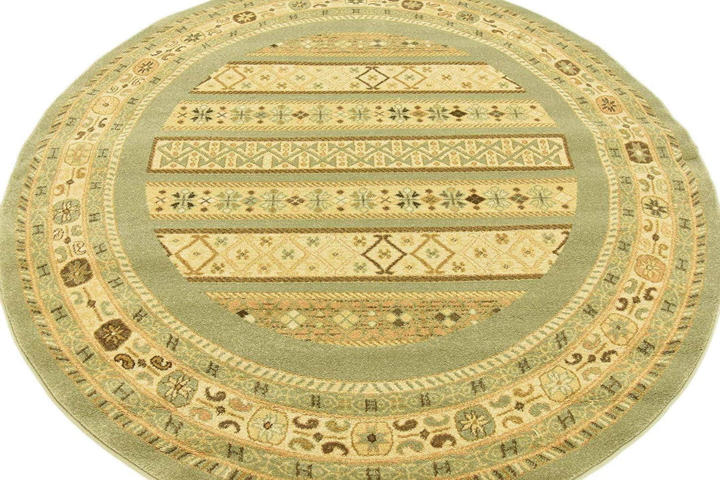 Tribal Pattern Light Green Soft Area Rug