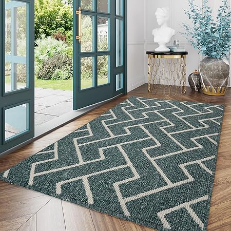 Washable Absorbent Resist Dirt Rubber Backing Non Slip Door Mats, 20"x31.5"(Aqua Haze)