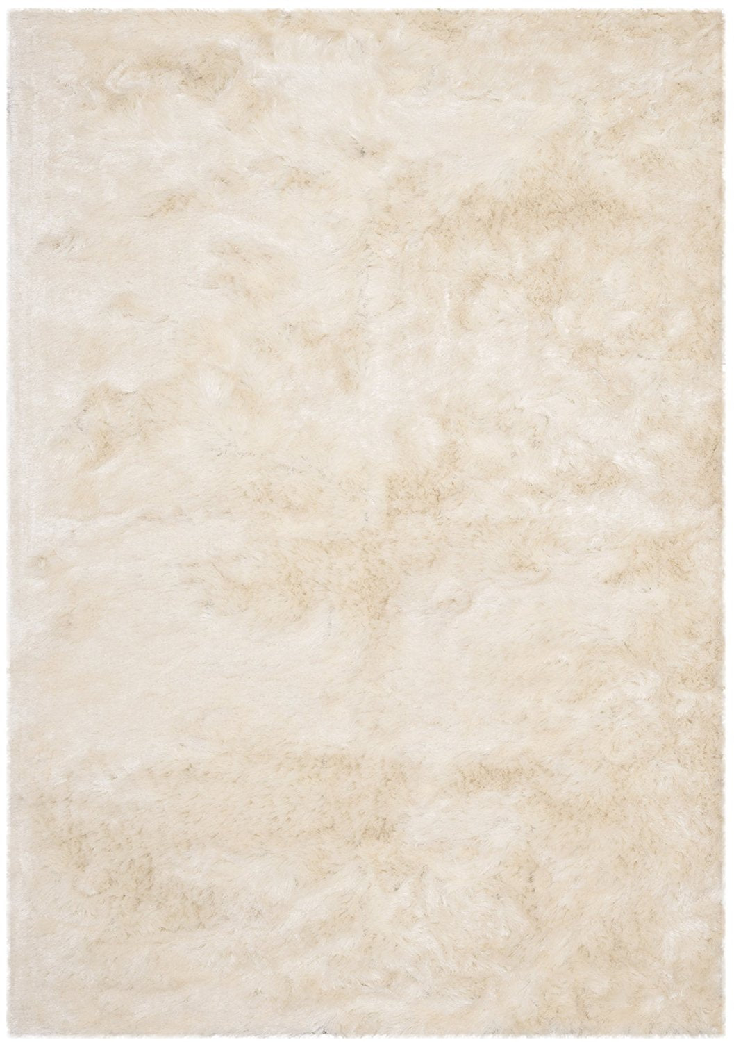 Premium Handmade Silken Ivory Plush Shag Area Rug