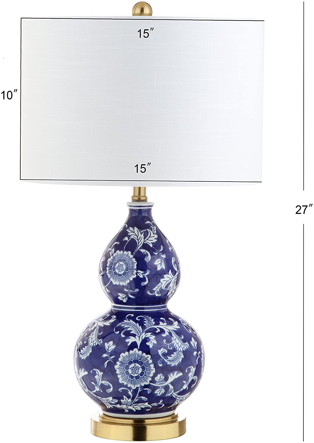 Lee 27" Ceramic Chinoiserie LED Table Lamp Blue/White