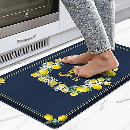 Non Skid Washable Anti Fatigue Mat Waterproof Cushioned Kitchen Matt for Standing 17.3"x29", Farmhouse