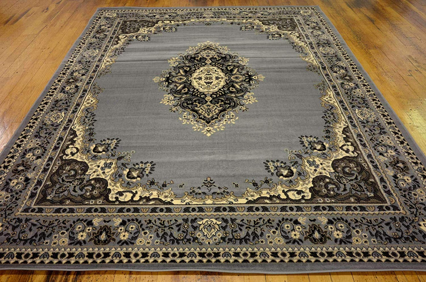 Traditional Medallion Gray Soft Area Rug