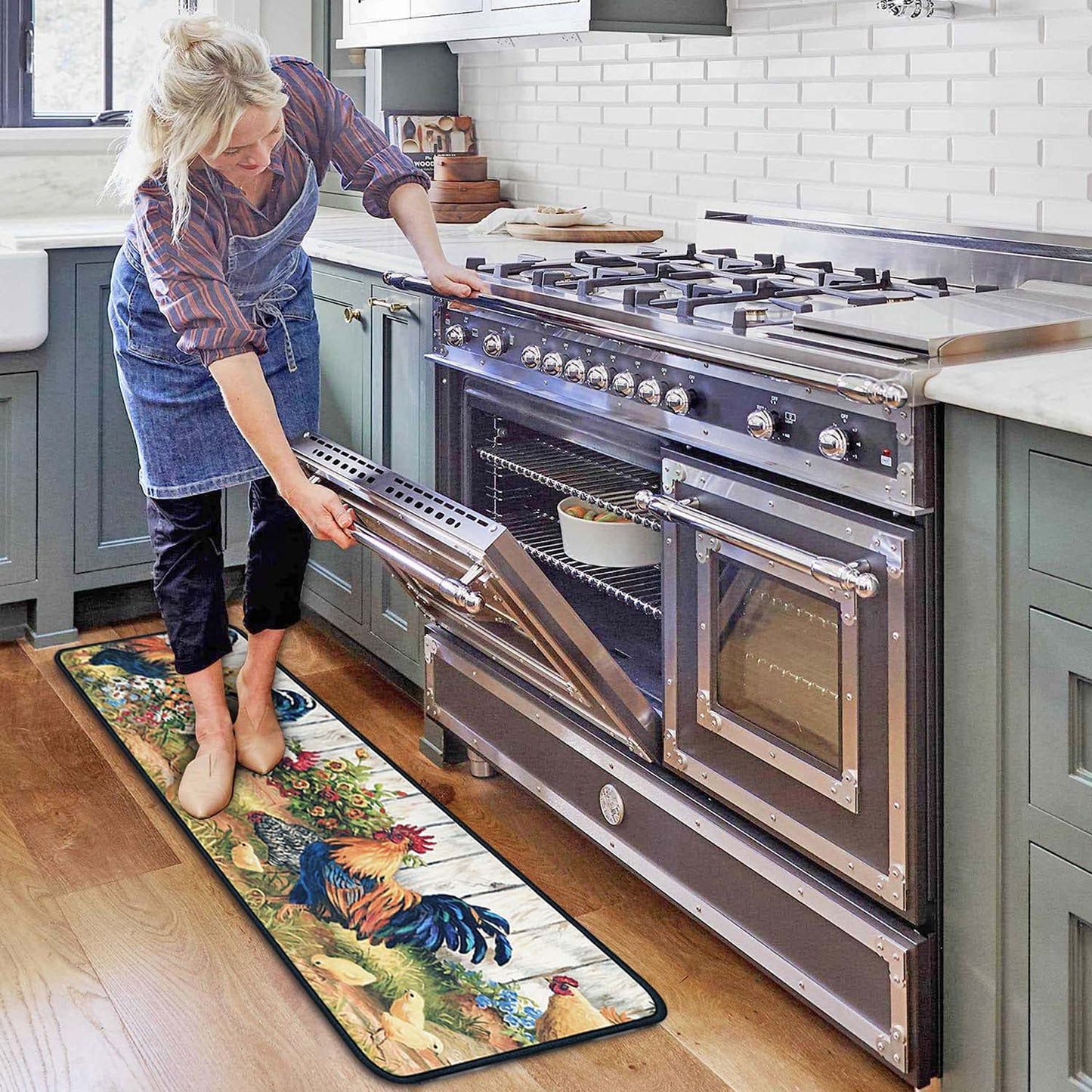 Set of 2 Wine Kitchen Decor Stain Resistant 17 x47.2+17inx30in