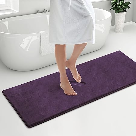 Luxurious Memory Foam Bath Absorbent Machine-Washable Mat, 17 x 24 inches,