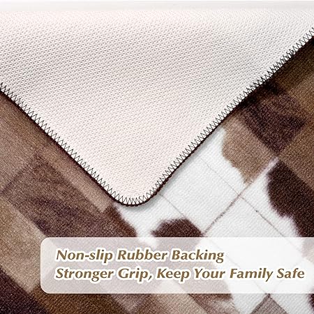 Non Skid Washable,Farmhouse Vintage Kitchen Rugs Set 20" x 31"+20" x 48",