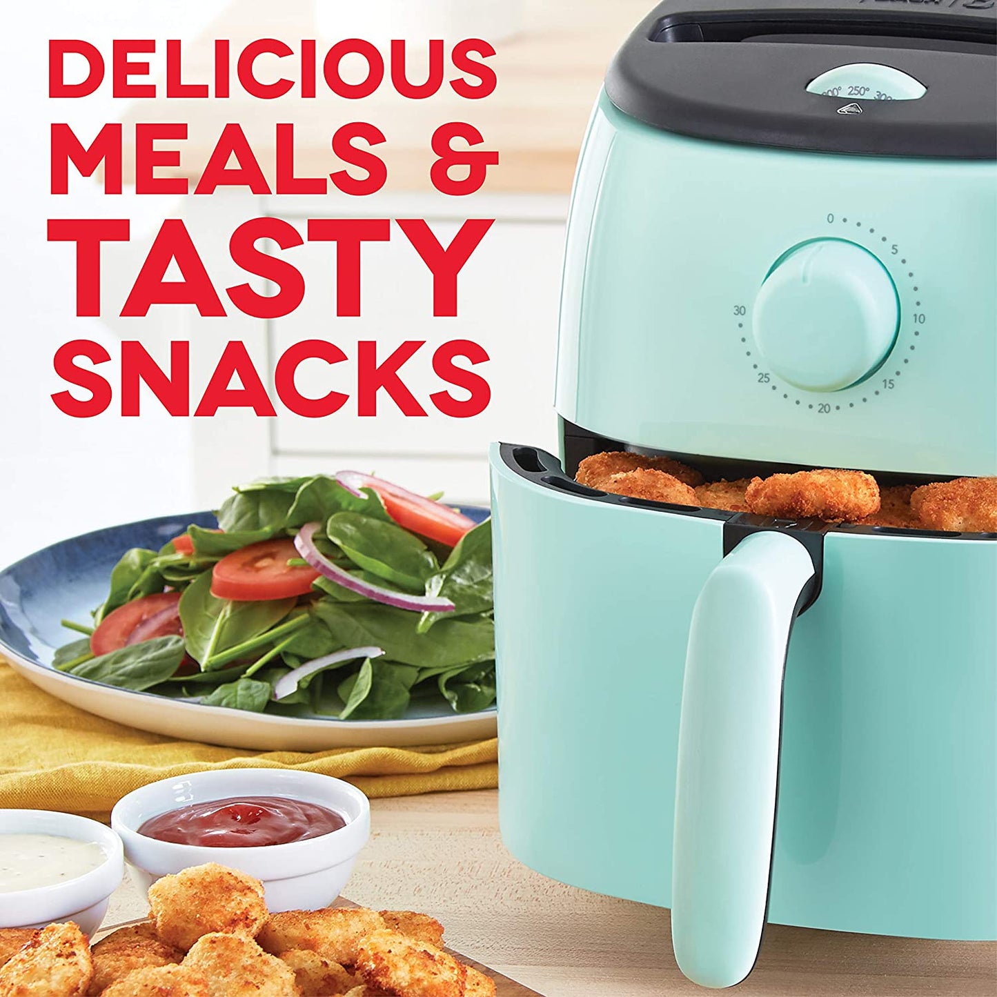 2.6 Qt Air Fryer 1000 watts, Oven Cooker W/ Temperature Control, Recipe Guide
