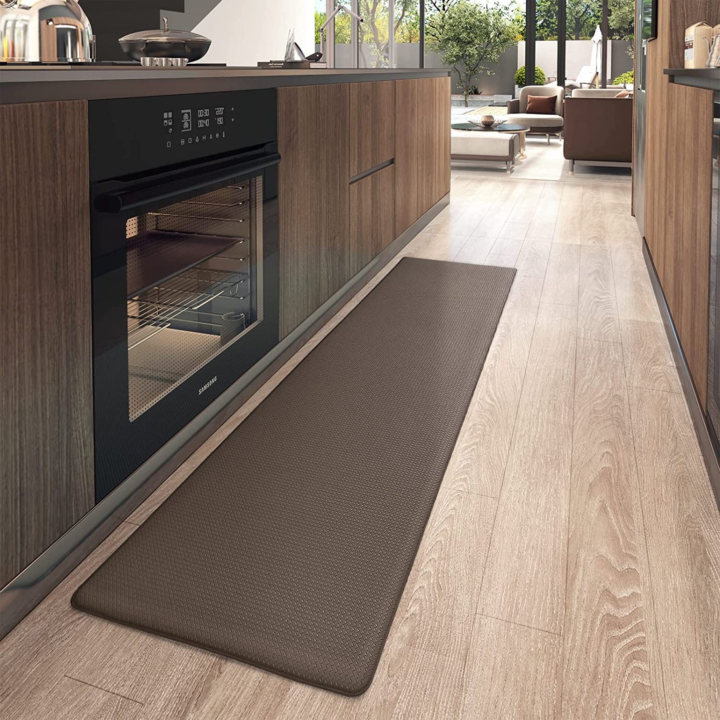 Cushioned Anti Fatigue, Non Slip Padded, 17"x79" Long Foam, Waterproof Stain Resistant, Kitchen Runner Rug