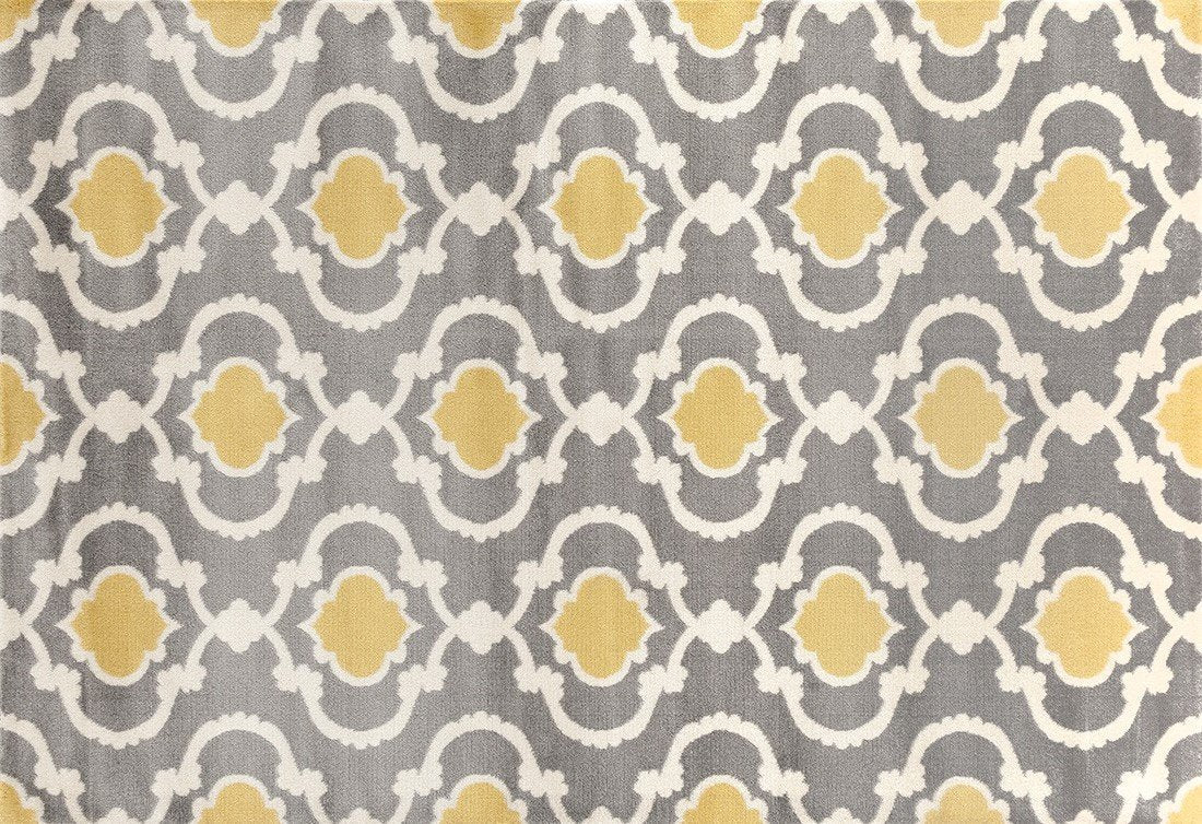 Trellis Gray/Grey Yellow Indoor Area Rug