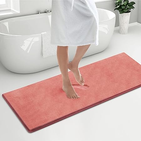 Luxurious Memory Foam Bath Absorbent Machine-Washable Mat, 17 x 24 inches,