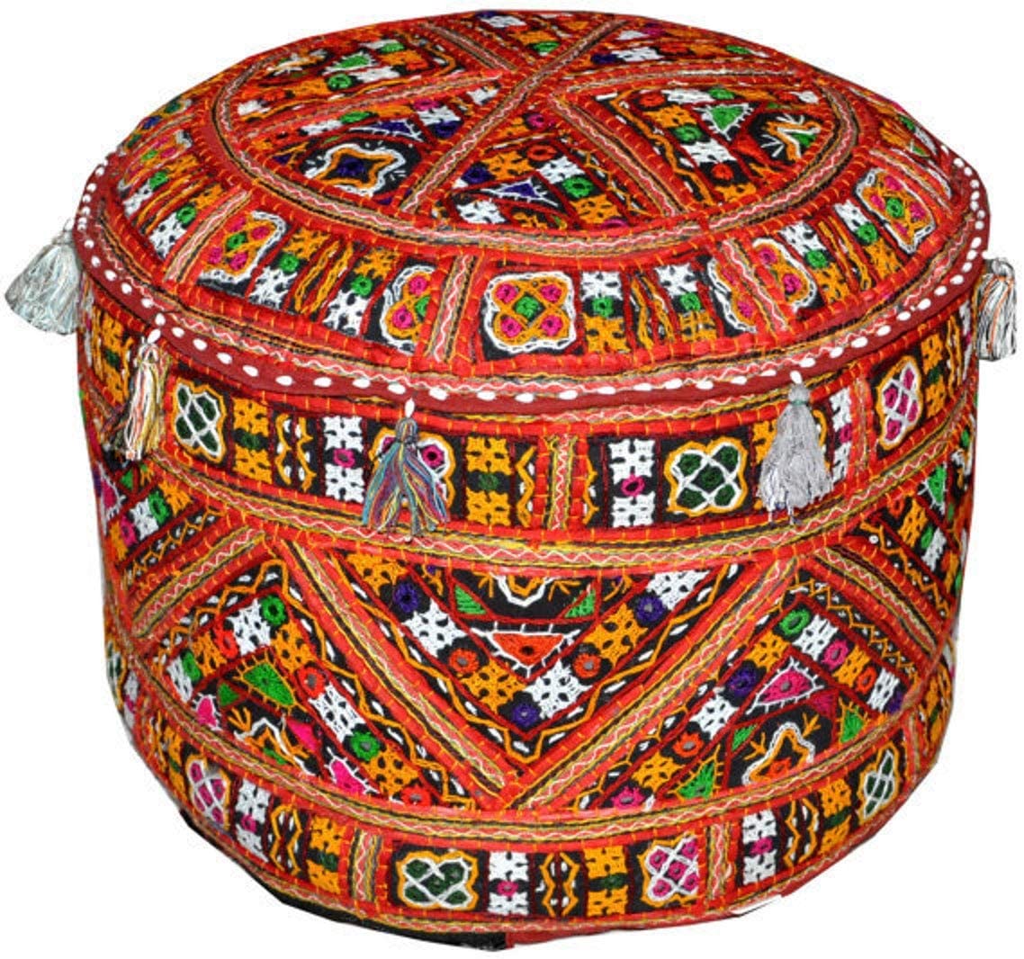 Bohemian Ottoman Floor Pillow Seating, 22 X 12 Inches, Only Cover, Filler not Included