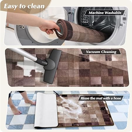 Non Skid Washable,Farmhouse Vintage Kitchen Rugs Set 20" x 31"+20" x 48",