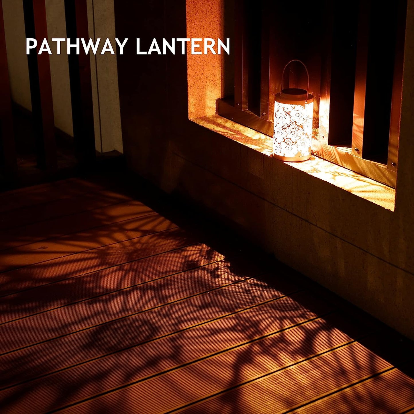 Solar Lantern Outdoor Waterproof, Hanging, Powered Lights, Backyard Porch Patio Balcony Teepee Lawn Pathway Tree-Flower