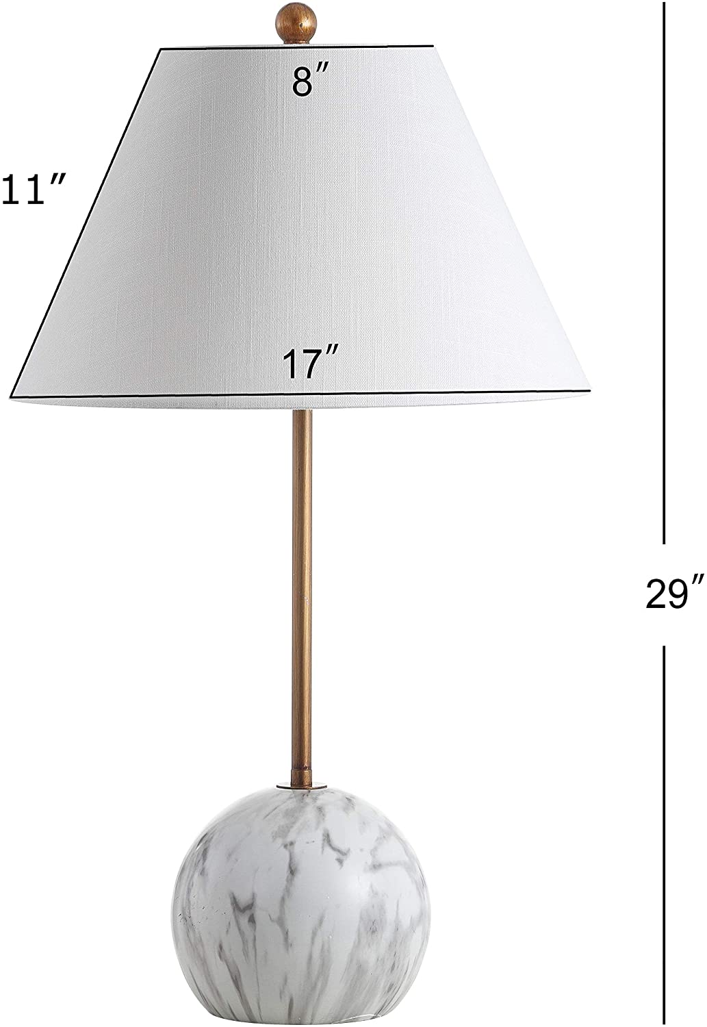 Miami 29" Minimalist Resin/Metal LED Lamp Gold/White