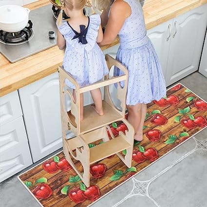 Non-Slip Backing Natural Design Throw Rug Lemon Design, 17"x48"+17"x24"