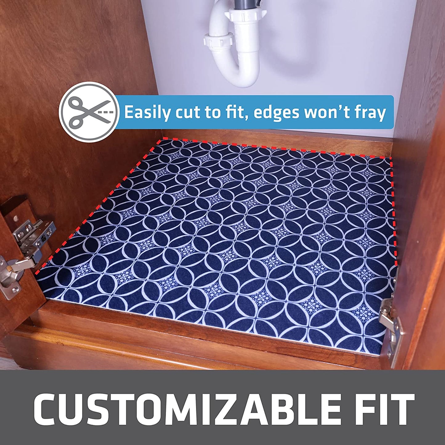 Under Sink, Waterproof Cabinet Protection, Absorbent Shelf Liners, Slip-Resistant, Non-Adhesive, Machine Washable, Durable Mats (USA Made)(24”x29”)(Charcoal)