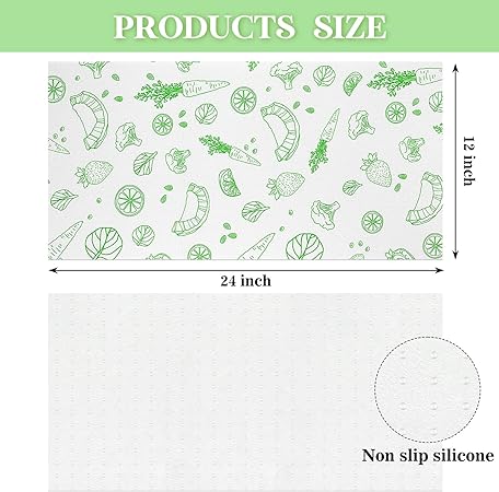 10 Pcs Absorbent Nonadhesive Refrigerator Liners, (Cool,12 x 24 Inch)