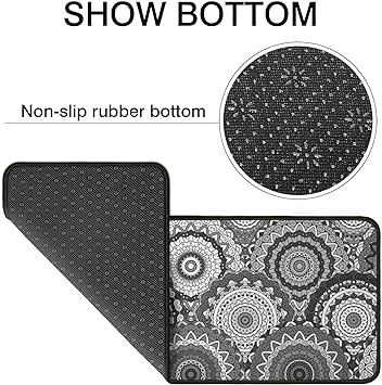 Set of 2,Anti Fatigue Mats for Kitchen Floor, Comfort Standing, Non-Slip Washable Cushioned Anti Fatigue Rug, 17'' X 47'' + 17'' X 30''…