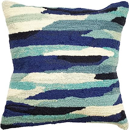 Frontporch Indoor/Outdoor Easy Care Invisible Zipper Hand Tufted Pillow- Birds Multi 18" x 18"