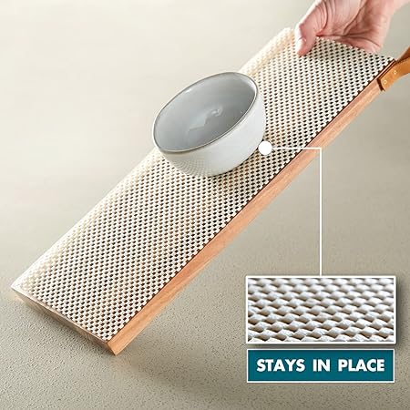 Non Adhesive, Non Slip Shelf Liner for Kitchen Cabinets, 12 in x 10 Ft,  Easy Install Storage Mat