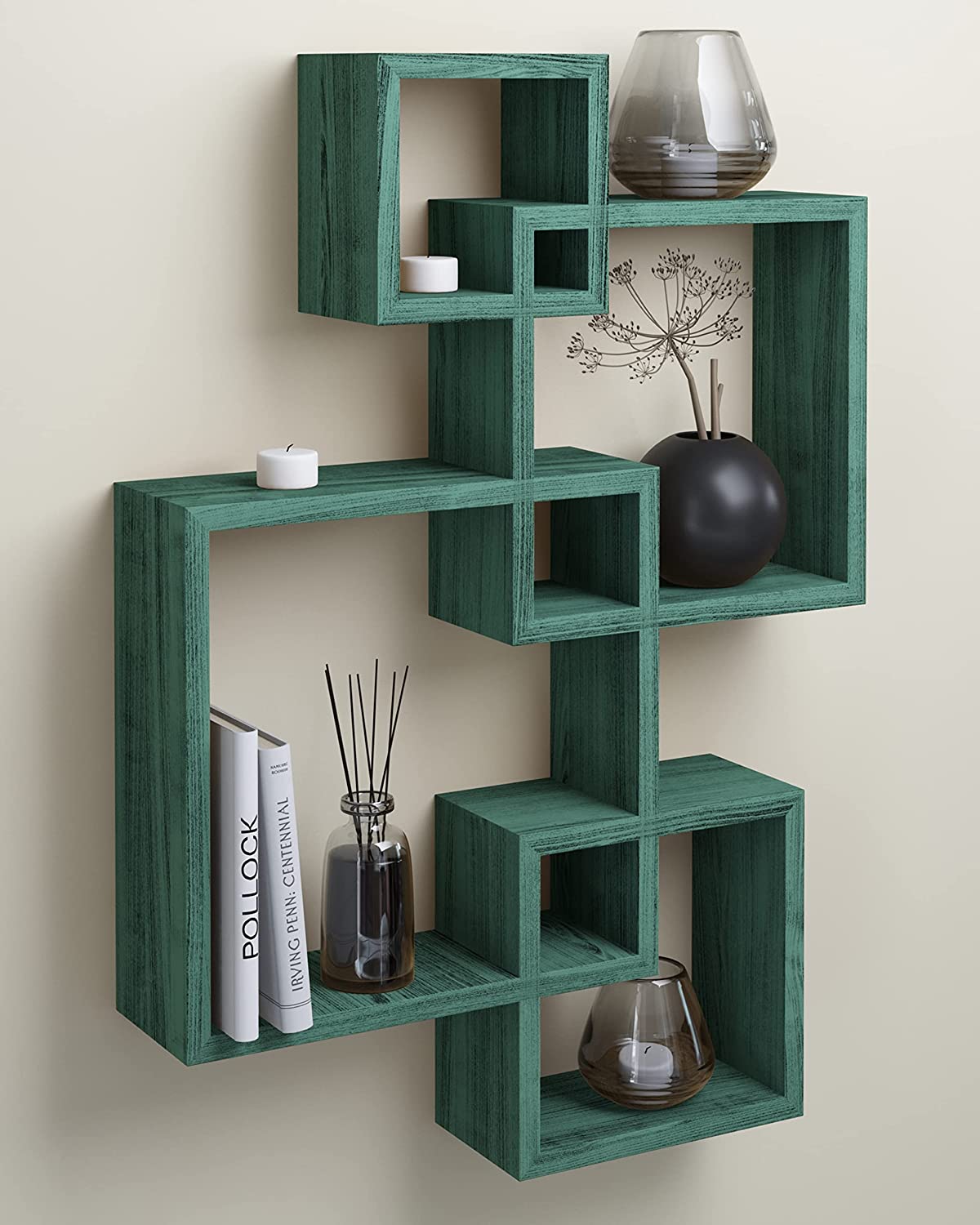 4 Cube Intersecting Wall Mounted Floating Shelves