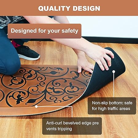 Anti Fatigue Cushioned Non Slip Standing Mats for Home Kitchen Sink Office Standing Desk Standup Desk Riser Laundry (Black, 17.3" x28"+17.3" x28"-0.47")