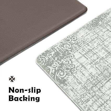 Colorful Stripe Anti Fatigue Non Slip Comfort Cushioned Standing Mat, 17"x47"+17"x30"
