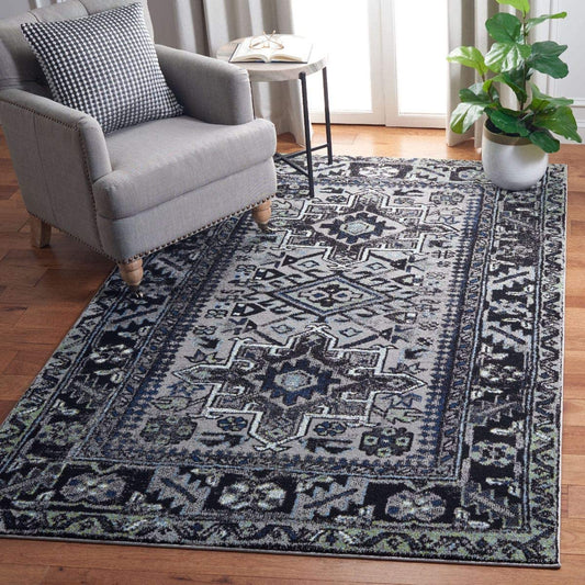 Oriental Persian Area Rug, Light Grey/Dark Grey
