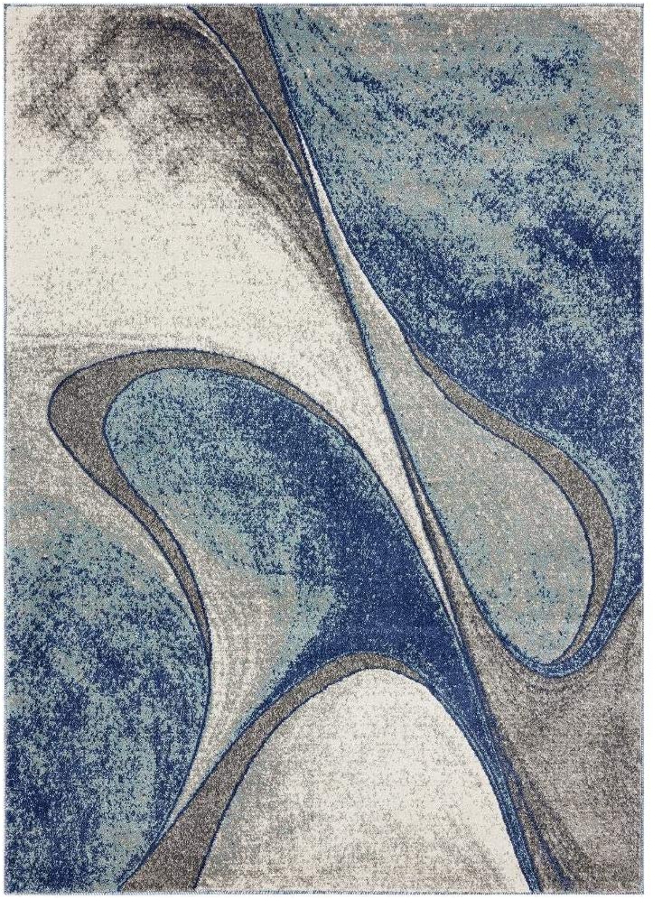 Tower Hill Abstract Blue Ivory Gray Soft Area Rug