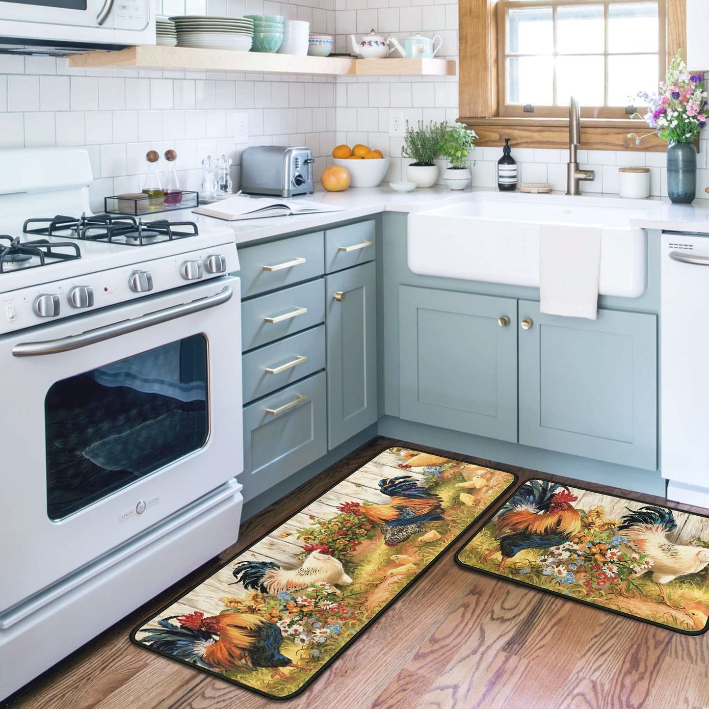 Set of 2 Wine Kitchen Decor Stain Resistant 17 x47.2+17inx30in