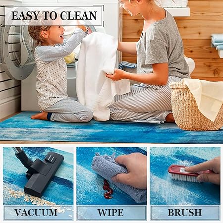Boho Farmhouse Non Slip Washable Kitchen Area Rug Sets 3