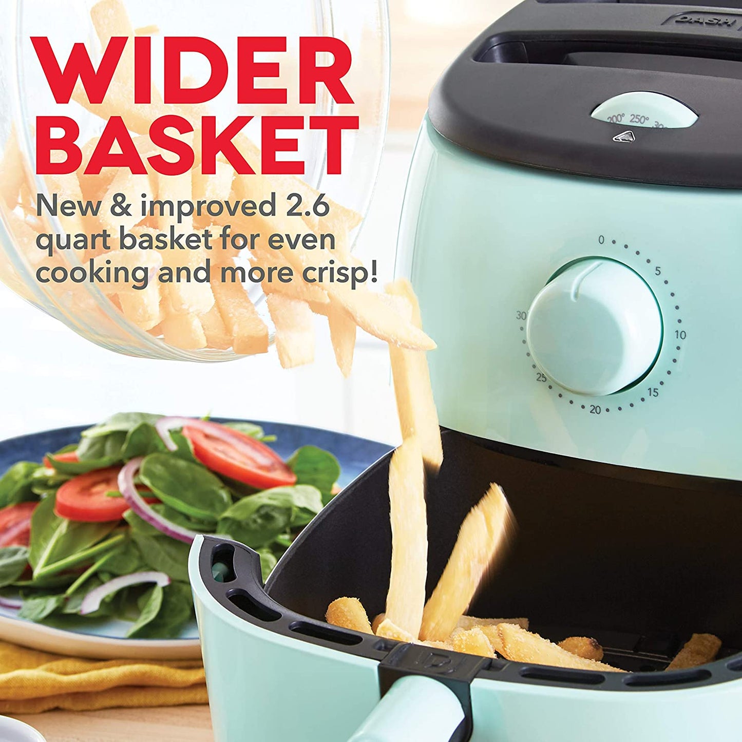 2.6 Qt Air Fryer 1000 watts, Oven Cooker W/ Temperature Control, Recipe Guide