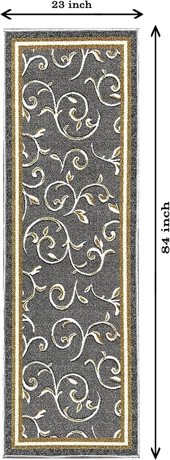 Non Slip Rubber Back  Kitchen Rug Anti Slip Stair Treads (Red, Runner (20" x 59"))