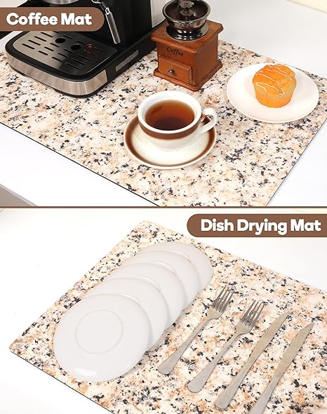 Large Absorbent Dish Quick Dry Coffee Mat, 23.6 x 15.7