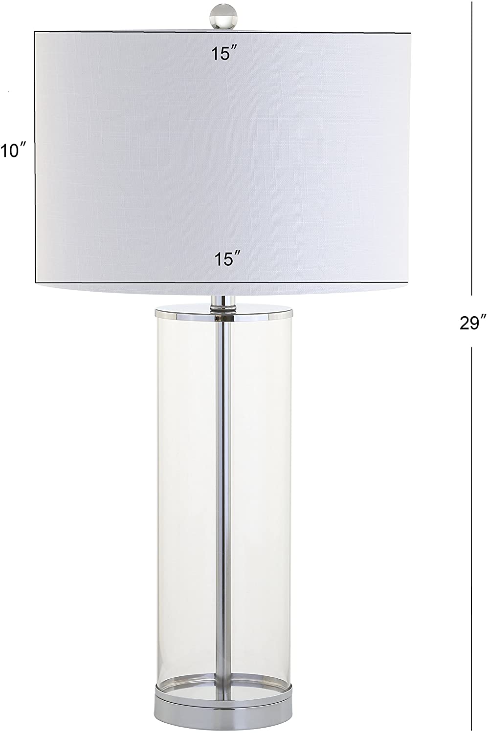 Harper 29" Glass LED Table Lamp Clear/Chrome