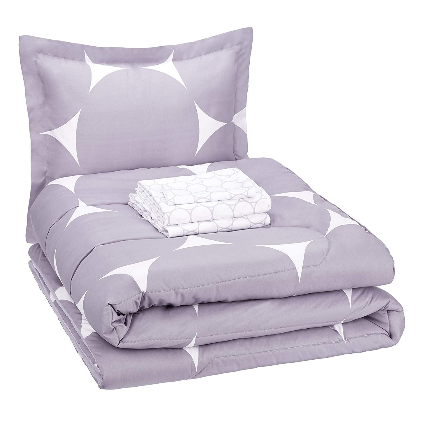 5-Piece Light-Weight Microfiber Bed-In-A-Bag Comforter Bedding Set