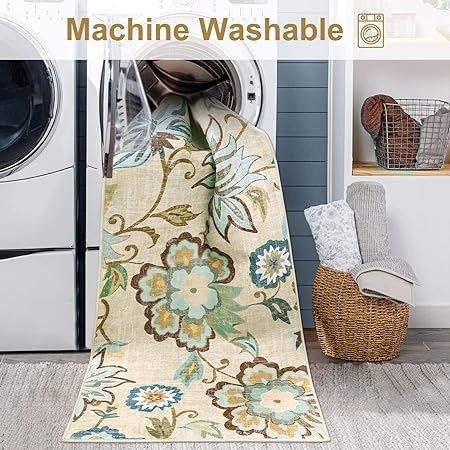 2x3 Beige Washable Non Slip, Non-Shedding Throw Entry Rugs for Inside House Bedroom Bathroom