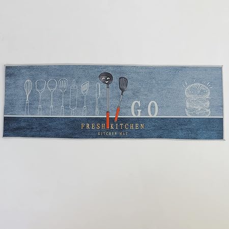 Printed Cushioned Non-Slip Kitchen Runner 2 PCS Set 16×24+16×47inch