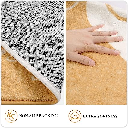 Modern Abstract Non-Slip Minimalist Art Area Rug Accent Distressed Washable Floor Carpet