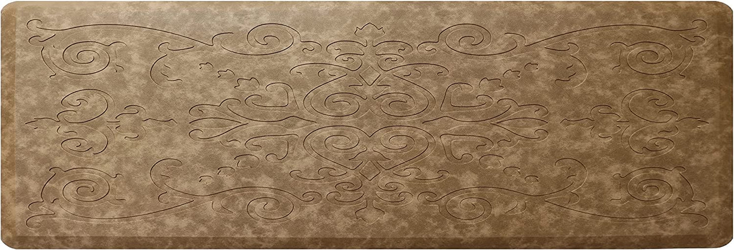 Medallion Embossed Cushioned Anti Fatigue Thick Non Slip Waterproof Kitchen Rugs (Taupe, 20" X 39")