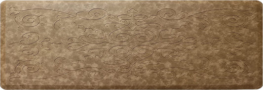 Medallion Embossed Cushioned Anti Fatigue Thick Non Slip Waterproof Kitchen Rugs (Taupe, 20" X 39")