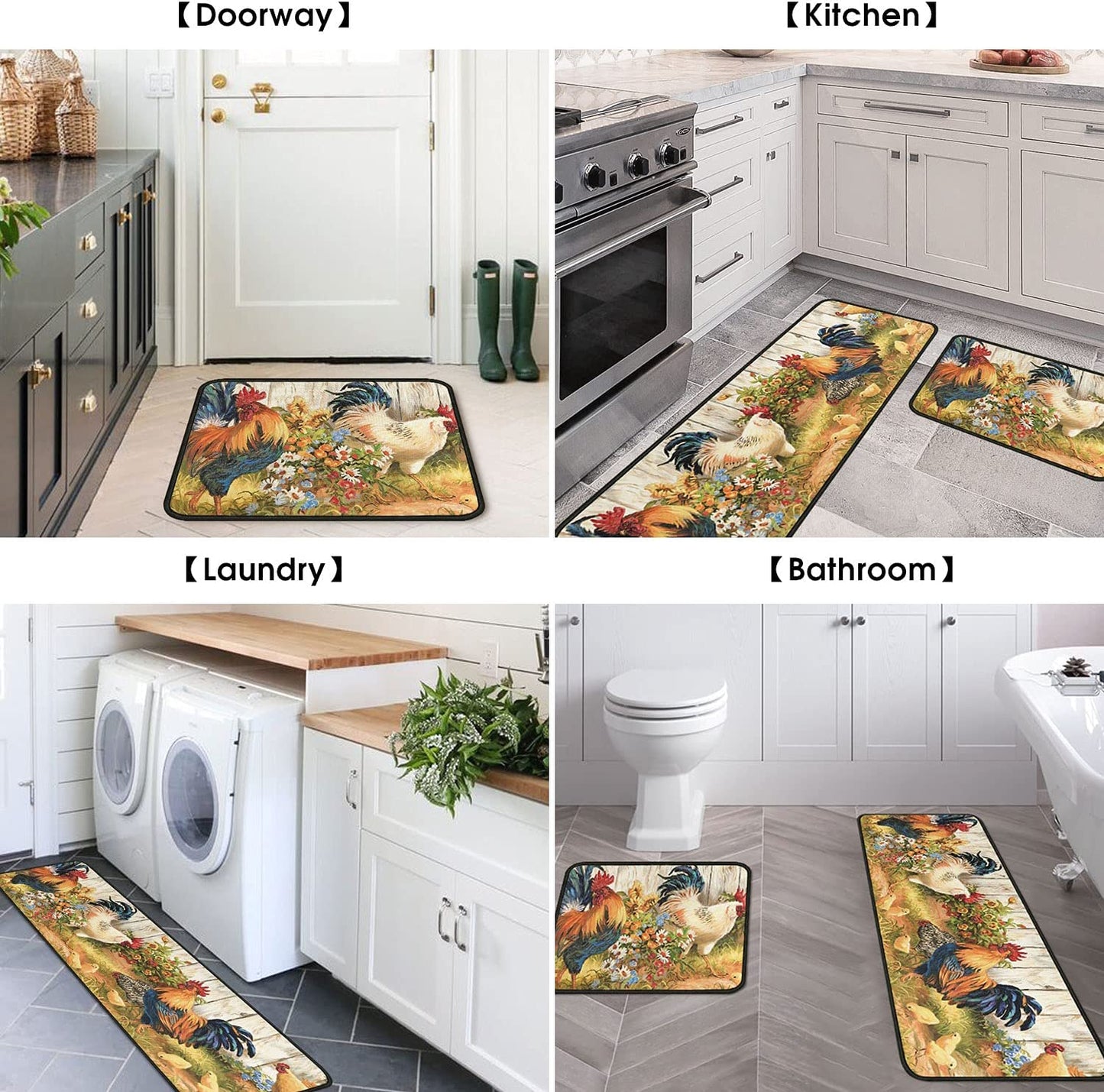 Set of 2 Wine Kitchen Decor Stain Resistant 17 x47.2+17inx30in