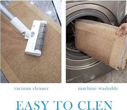 Non Skid Washable Absorbent Kitchen Runner Rugs 19.5"x31.5"+19.5"x47"