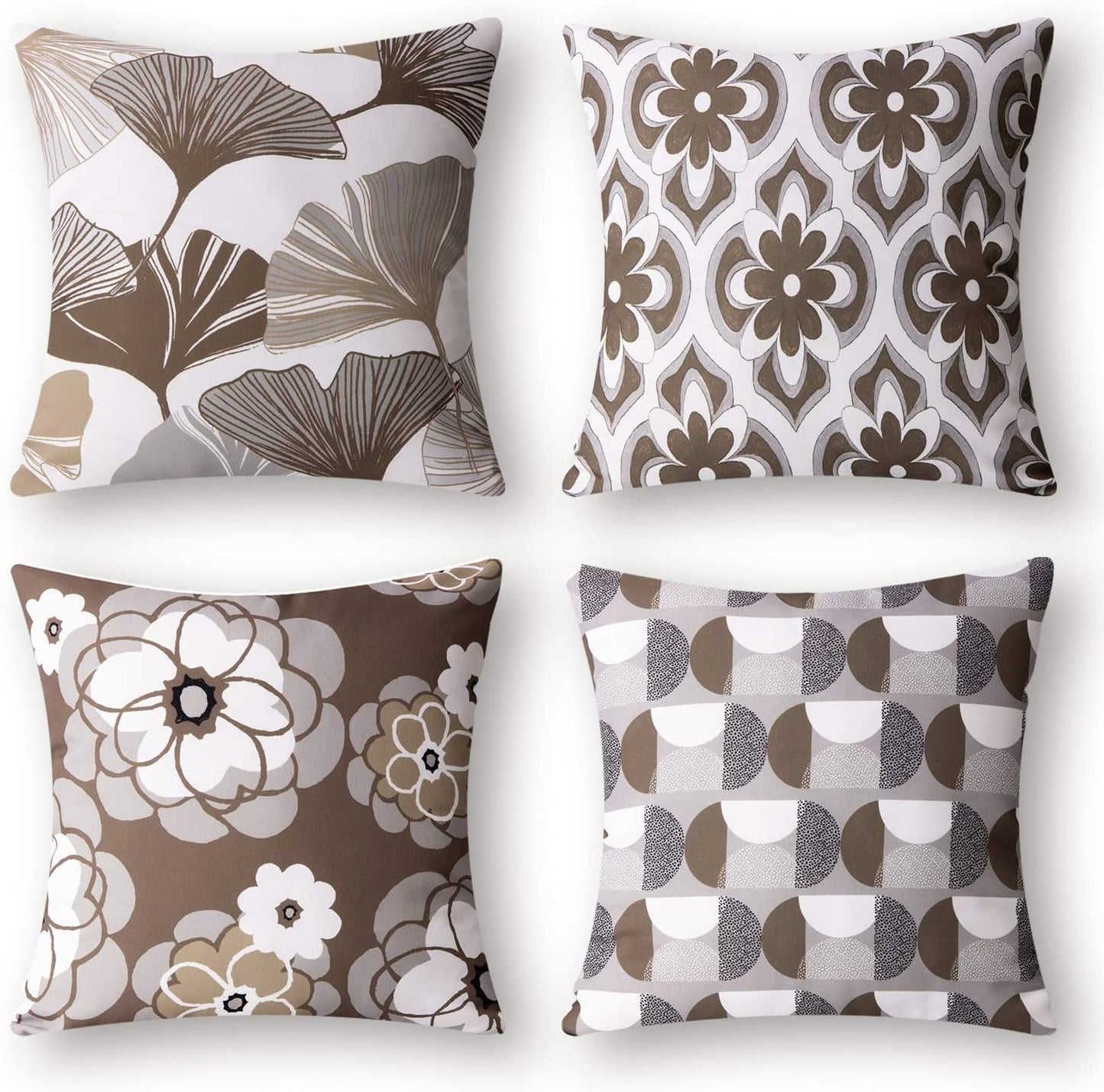 Set of 4 New Living Series Ginkgo Double Side Print Decorative Throw Pillow Case Cushion Cover