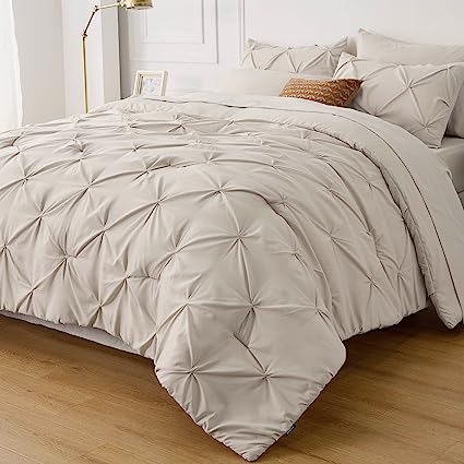 Queen Comforter Set - 7 Pieces, Bed in a Bag with Flat Sheet and Fitted Sheet, Pillowcases & Shams