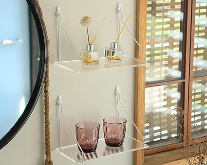 Clear Acrylic Floating Shelves/ Set of 2